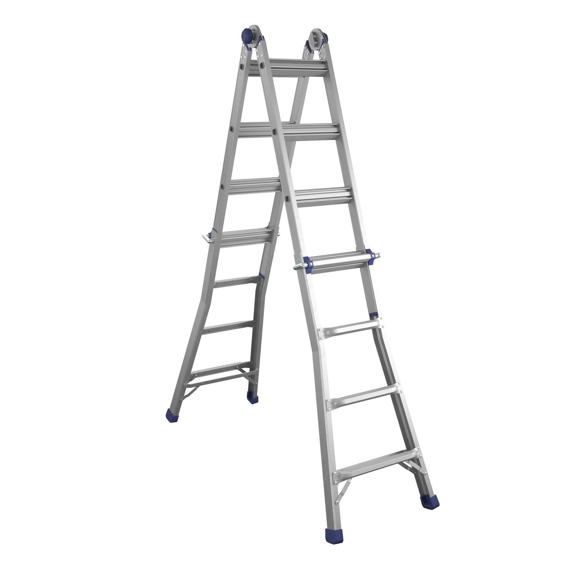 Cosco, 18ft. Reach Height Aluminum Multi-Position Ladder, Height 69.6 ft, Capacity 300 lb, Material Aluminum, Model# 20918T1ASE